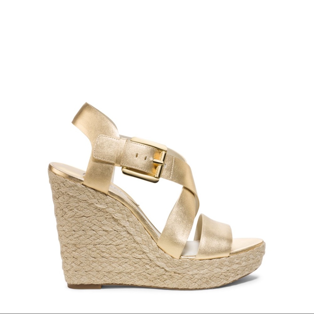 Michael Kors Giovanna Gold Wedges